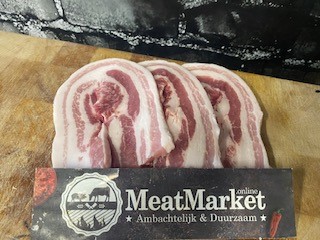 Speklap zonder zwoerd Menapii varken 500 gr