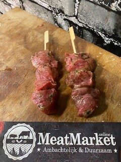 Lamshaas spies gemarineerd in look